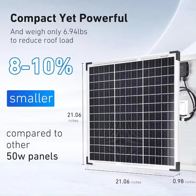 50w 60w Paneles PV monocristalinos Célula solar Marco de plata Vidrio transparente bificial para viento fuerte Clima nevado severo