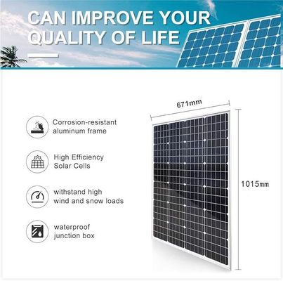 Un buen precio. Panel solar de vidrio mono de 12V 24V personalizado 100W-270W Paneles solares de alta eficiencia 150W-200W Rango incluido en línea
